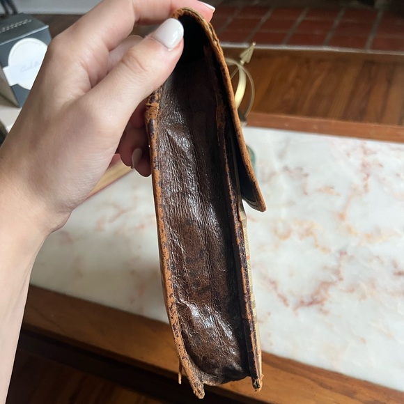 Burberry Brown Haymarket Check Canvas Clutch Bag Multi-Colored Beige - Picture 3 of 9